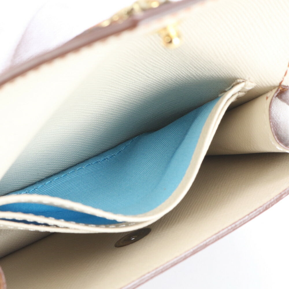 美品 A.D.M.J. アクセソワ ドゥ マドモアゼル ギャランティカード付 カードケース 名刺入れ 二つ折り 財布 ヒョウ柄 レディース RRE CJ2-8