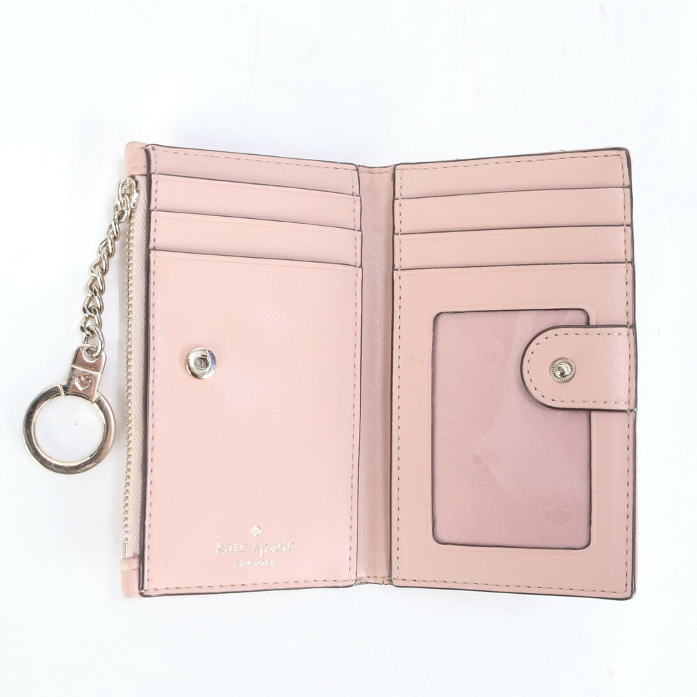 美品 ケイトスペード キルティング レザー フラグメントケース カードケース 二つ折り 財布 コンパクト ウォレット レディース RRE CJ2-5