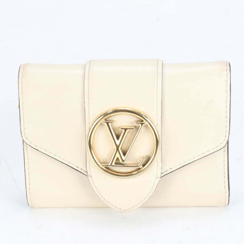 美品 ルイヴィトン RFID付 ポルトフォイユ ポンヌフ コンパクト ウォレット レザー 三つ折り 財布 M69176 レディース RRE CJ3-9