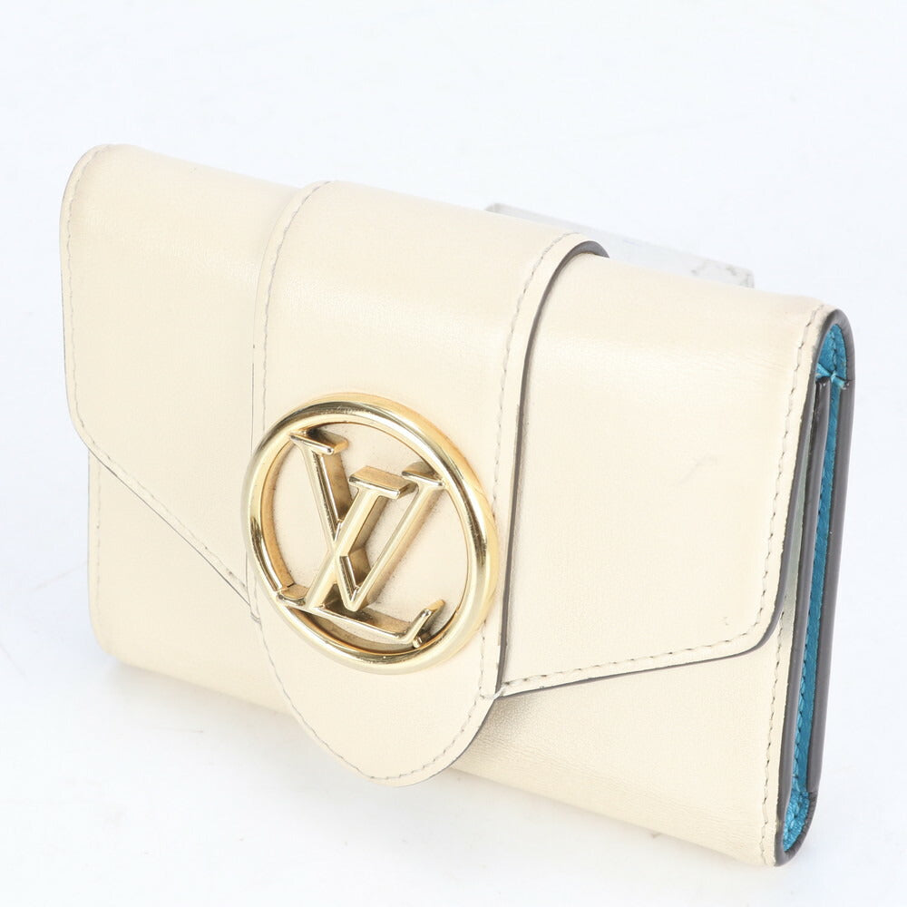 美品 ルイヴィトン RFID付 ポルトフォイユ ポンヌフ コンパクト ウォレット レザー 三つ折り 財布 M69176 レディース RRE CJ3-9