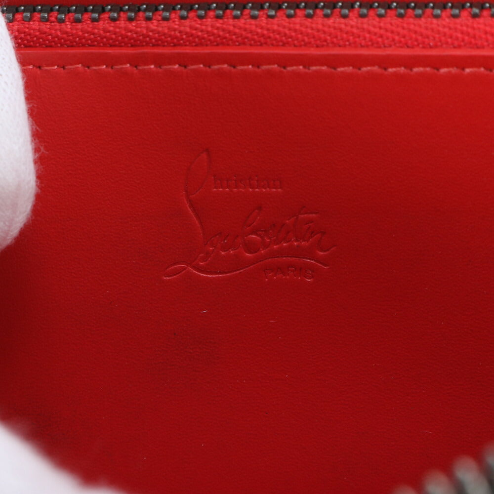 極美品 クリスチャンルブタン パネトーネ スパイク スタッズ レザー 長財布 二つ折り ロング ウォレット 黒 レディース RRE CJ3-4