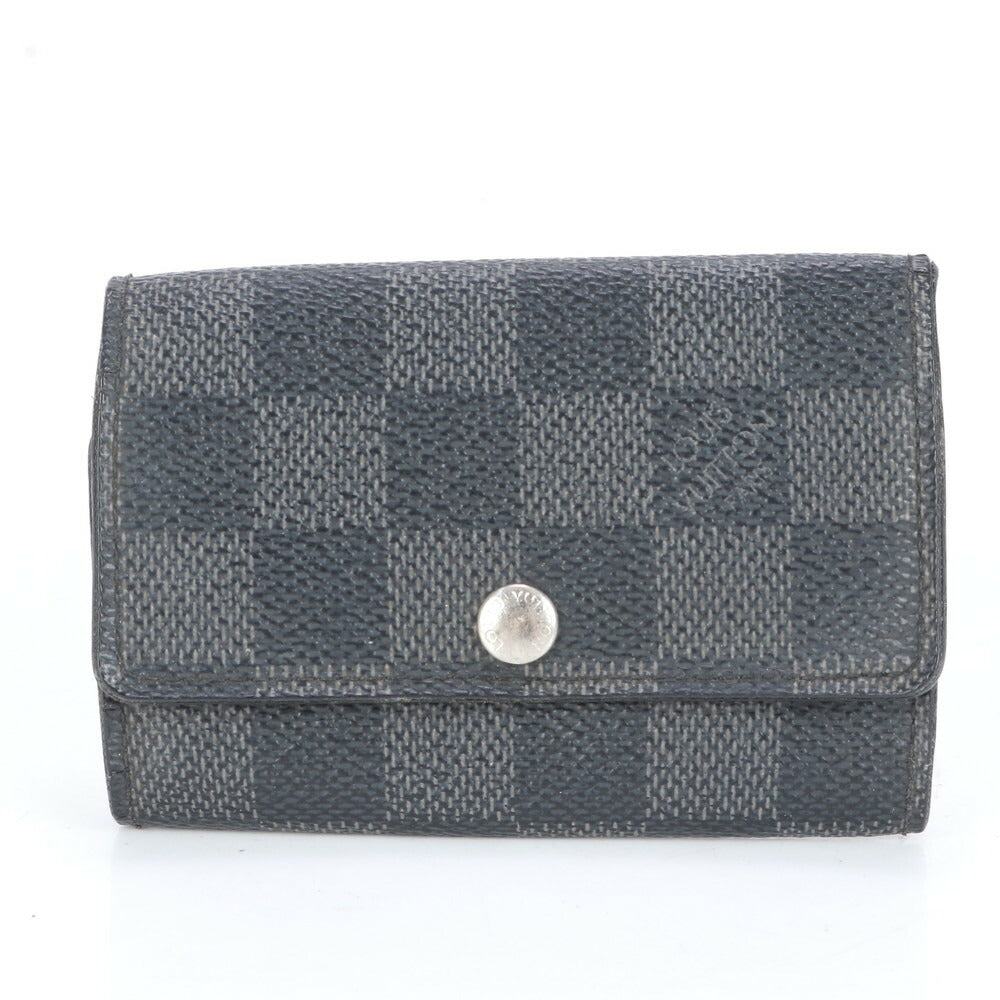 美品 ルイヴィトン ダミエ グラフィット ミュルティクレ6 レザー 6連 キーケース キーリング N62662 ブラック 鍵 メンズ RRE CJ16-3