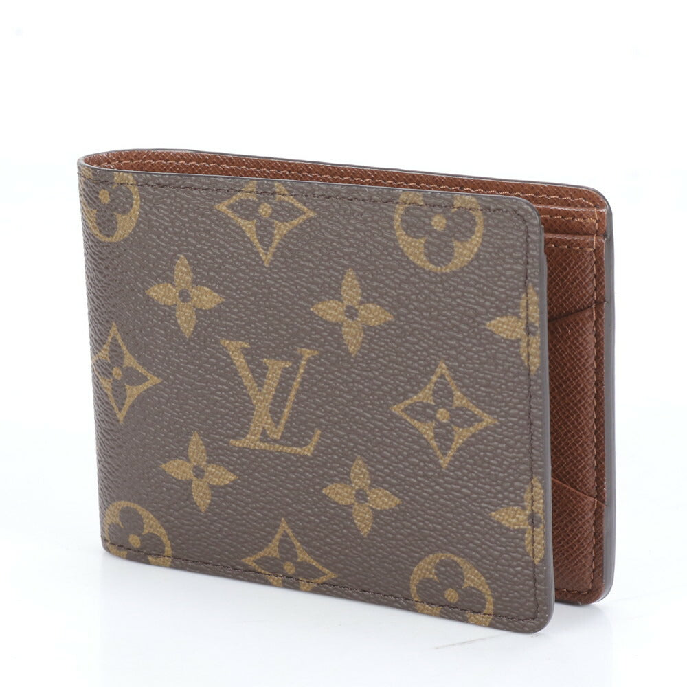 極美品 ルイヴィトン RFID付 モノグラム ポルトフォイユ ミュルティプル レザー 二つ折り 財布 コンパクト ウォレット メンズ ECE CK1-8