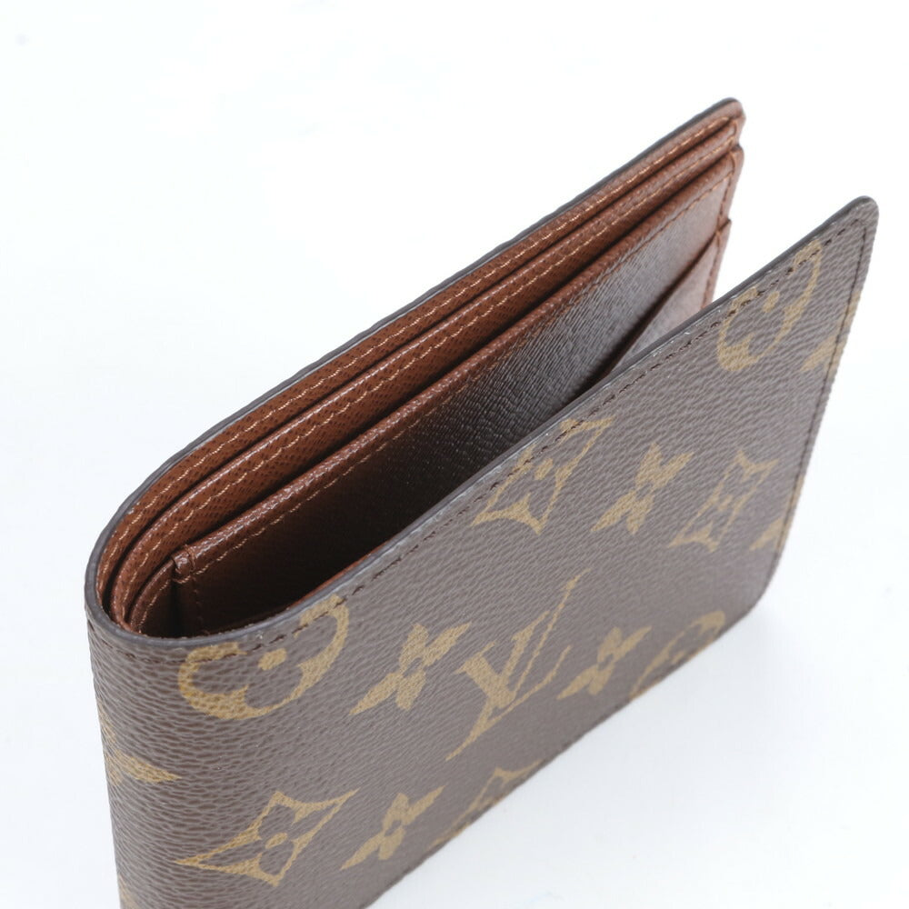 極美品 ルイヴィトン RFID付 モノグラム ポルトフォイユ ミュルティプル レザー 二つ折り 財布 コンパクト ウォレット メンズ ECE CK1-8