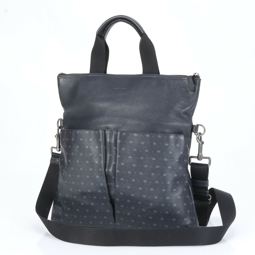 美品 コーチ チャールズ フォールドオーバー レザー 2WAY ショルダーバッグ 斜め掛け ビジネス 通勤 トート A4 メンズ EEE CJ16-9