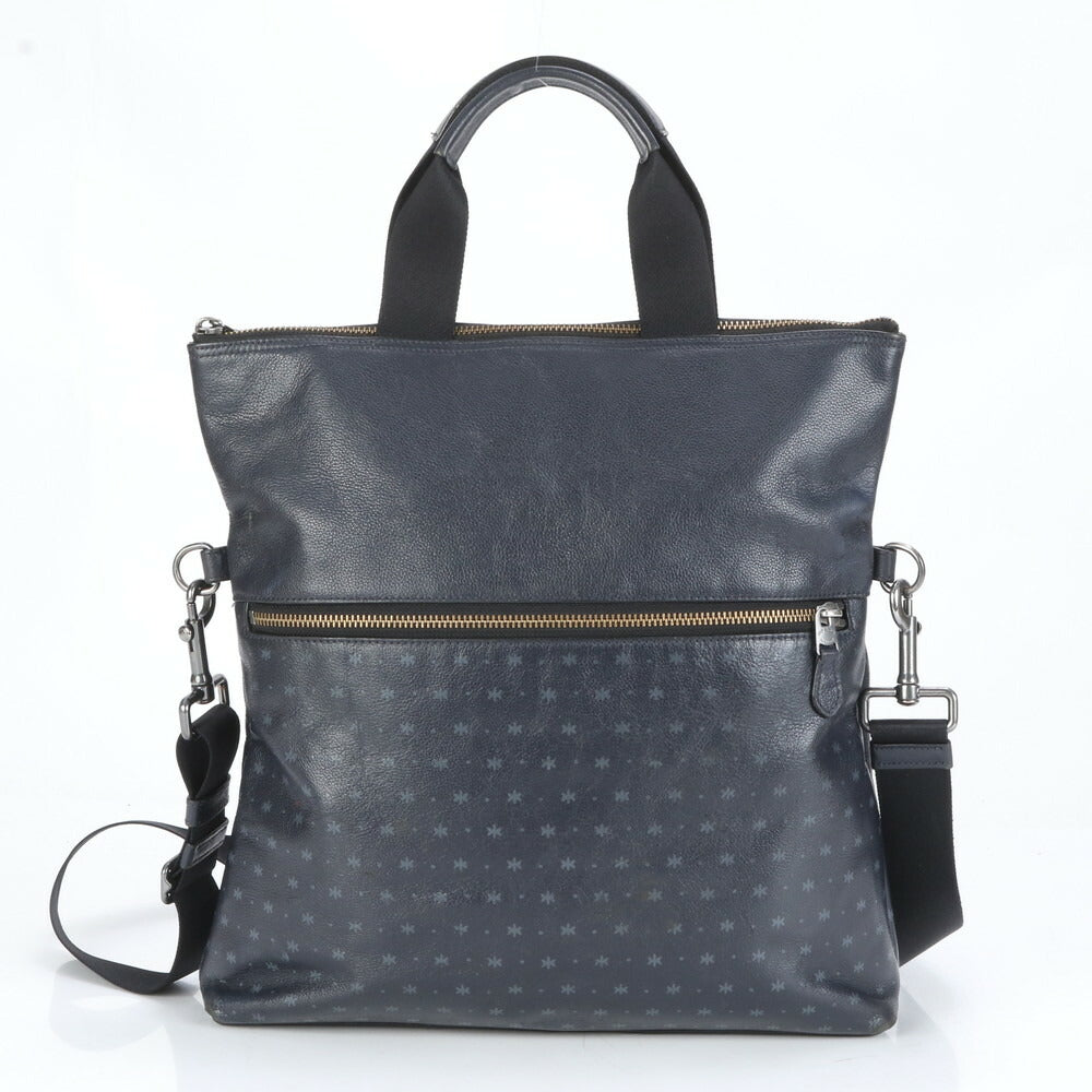 美品 コーチ チャールズ フォールドオーバー レザー 2WAY ショルダーバッグ 斜め掛け ビジネス 通勤 トート A4 メンズ EEE CJ16-9