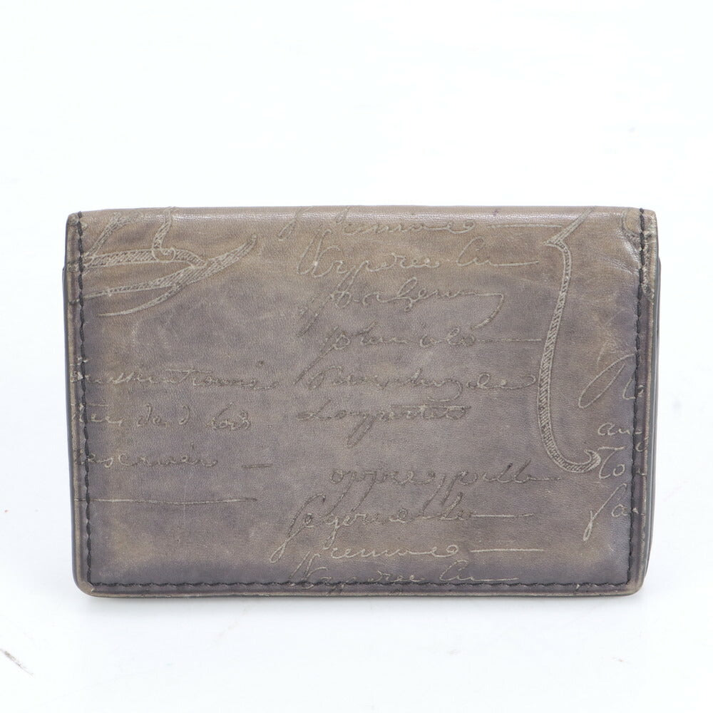 美品 ベルルッティ カリグラフィ IMBUIA インブイア スクリット レザー カードケース 名刺入れ コンパクト 財布 メンズ RUE CK12-2