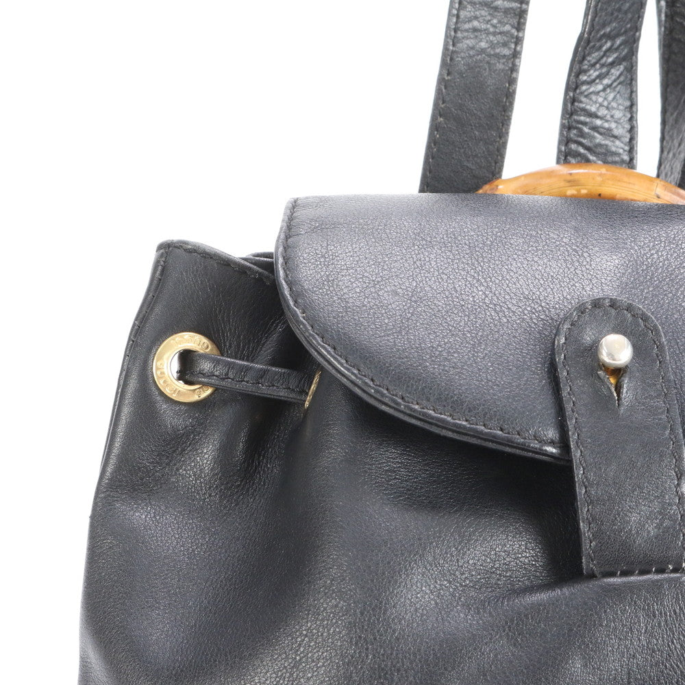 美品 ヴィンテージ オールド グッチ バンブー レザー リュックサック リュック バックパック ショルダー バッグ レディース EEE CS16-4