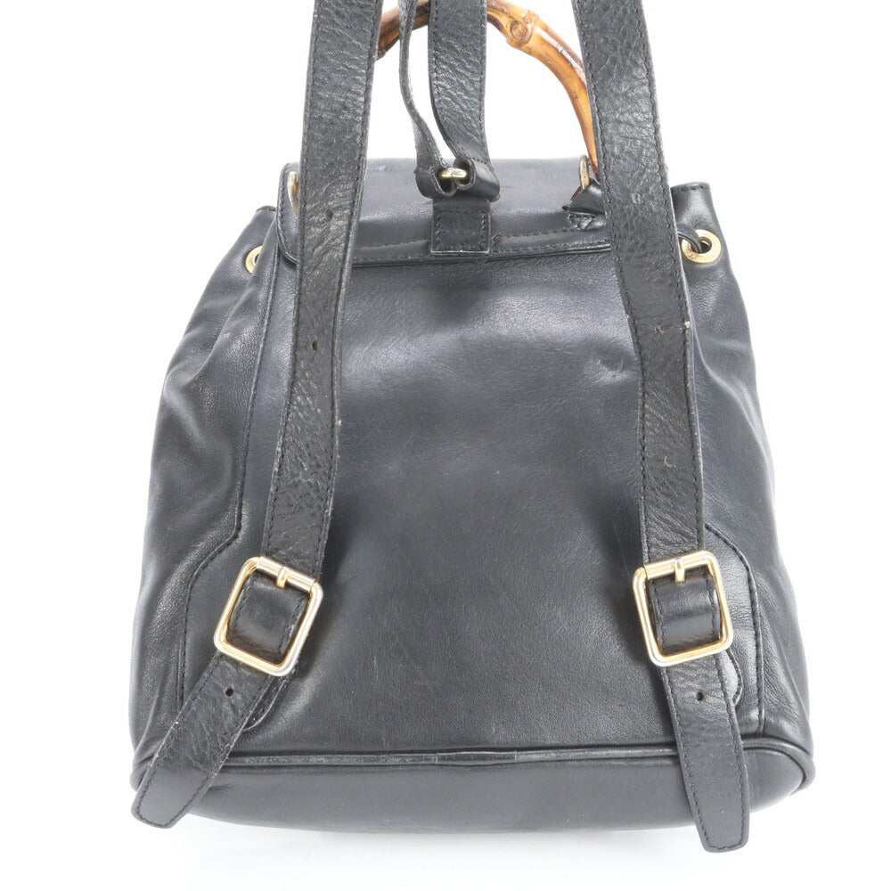 美品 ヴィンテージ オールド グッチ バンブー レザー リュックサック リュック バックパック ショルダー バッグ レディース EEE CS16-4