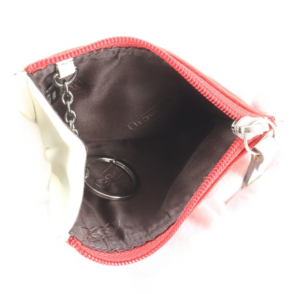 美品 コーチ ミニ シグネチャー キャンバス レザー コインケース 小銭入れ コンパクト ウォレット カードケース レディース RUE CL15-9