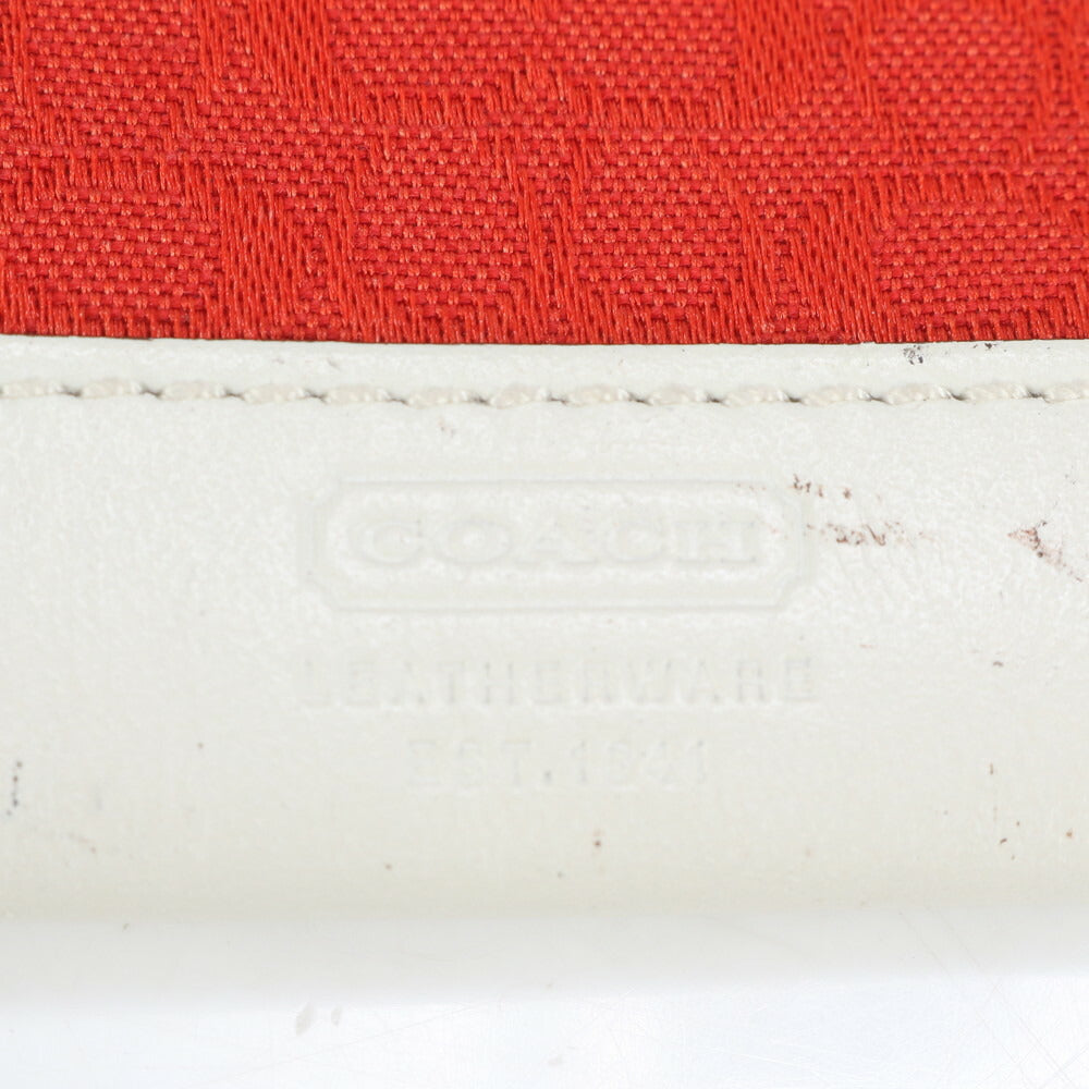 美品 コーチ ミニ シグネチャー キャンバス レザー コインケース 小銭入れ コンパクト ウォレット カードケース レディース RUE CL15-9