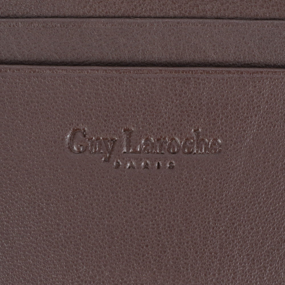 美品 ギ・ラロッシュ レザー 長財布 二つ折り ロング ウォレット ブラウン 札入れ ラウンドファスナー メンズ RUE CL14-7