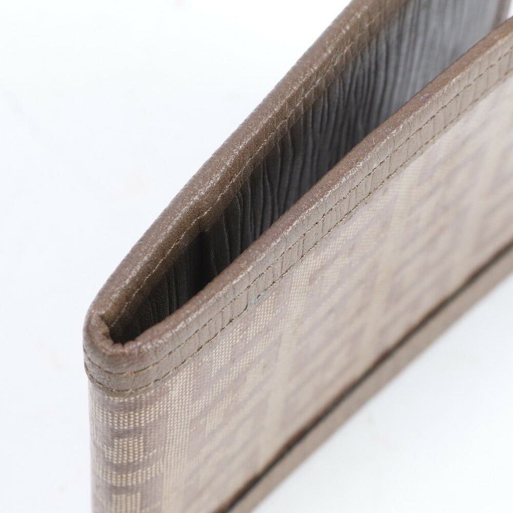 美品 ヴィンテージ フェンディ ズッカ FF ロゴ レザー カードケース 名刺入れ 二つ折り 財布 ウォレット レディース RUE CL15-7