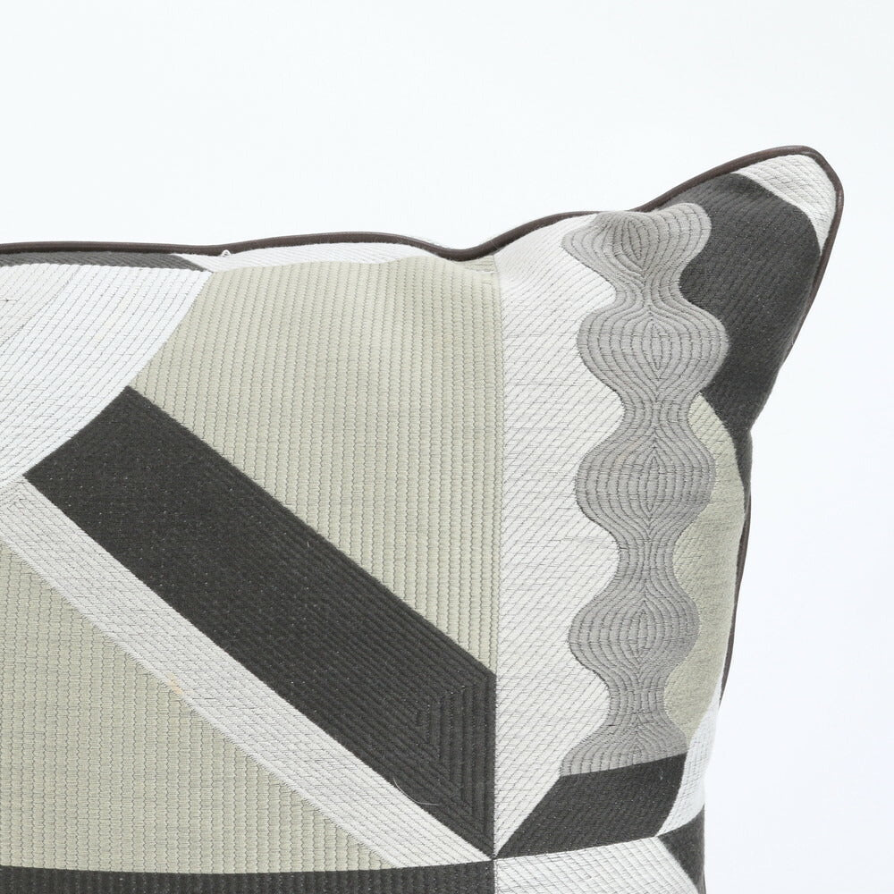 美品 エルメス レザー シルク クッション ホーム アイテム グッズ グレー ソファ インテリア レディース EEE CM13-6