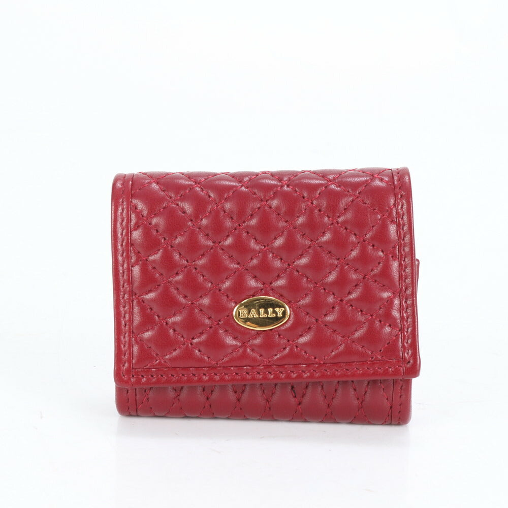 美品 バリー キルティング レザー コインケース 小銭入れ コンパクト ウォレット カードケース 長財布 二つ折り レディース RRE CL12-5