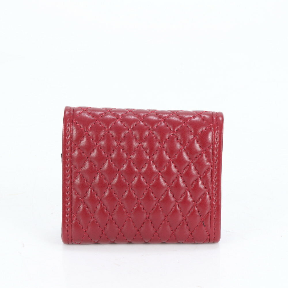 美品 バリー キルティング レザー コインケース 小銭入れ コンパクト ウォレット カードケース 長財布 二つ折り レディース RRE CL12-5