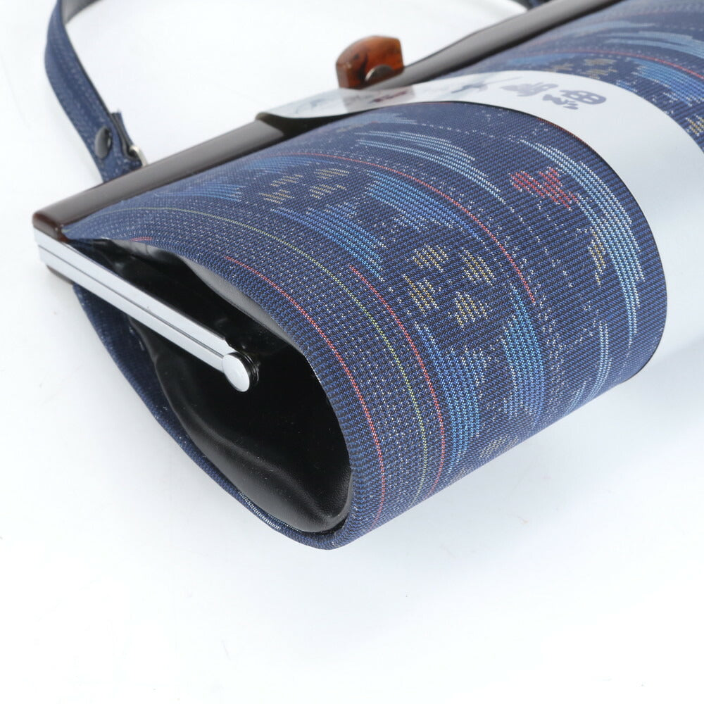 未使用 奄美大島紬 伝統工芸品 総柄 レザー ハンドバッグ トップハンドル トート 和風 モダン ショルダー レディース RCE CN6-5