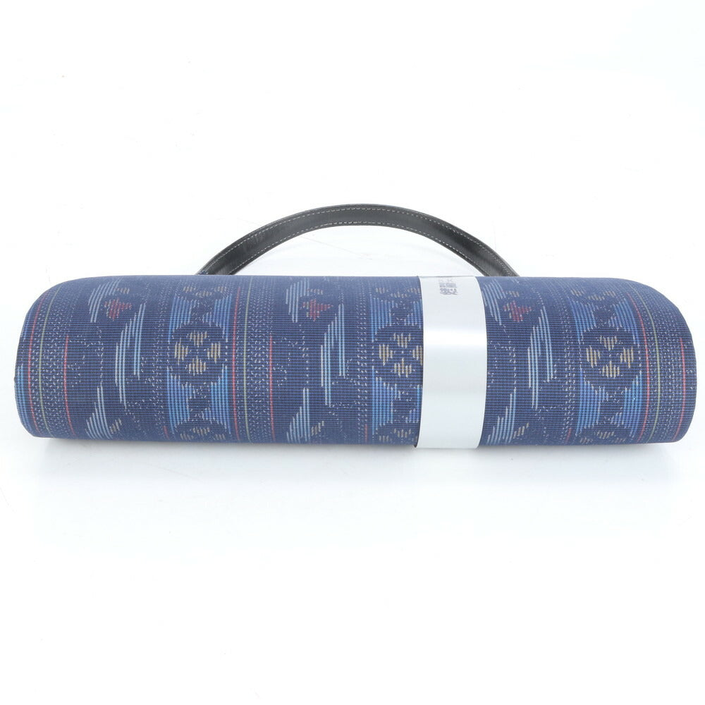 未使用 奄美大島紬 伝統工芸品 総柄 レザー ハンドバッグ トップハンドル トート 和風 モダン ショルダー レディース RCE CN6-5