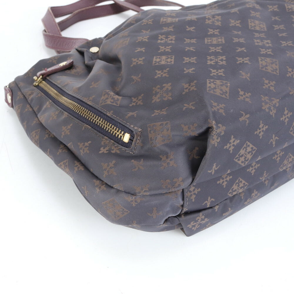 美品 ラシット モノグラム レザー トート バッグ 肩掛け ショルダー ハンド A4 グレー レディース RCE CN5-4