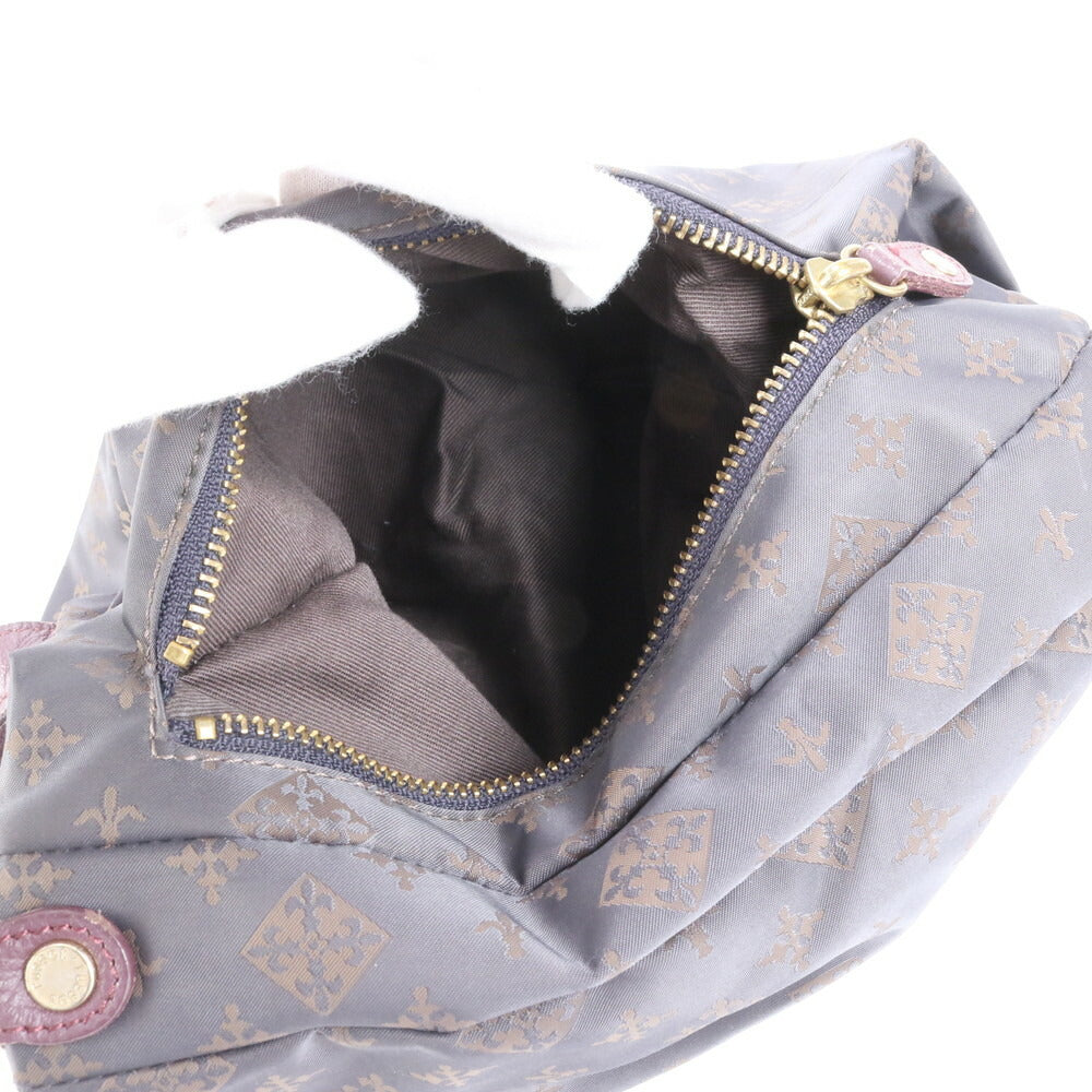 美品 ラシット モノグラム レザー トート バッグ 肩掛け ショルダー ハンド A4 グレー レディース RCE CN5-4