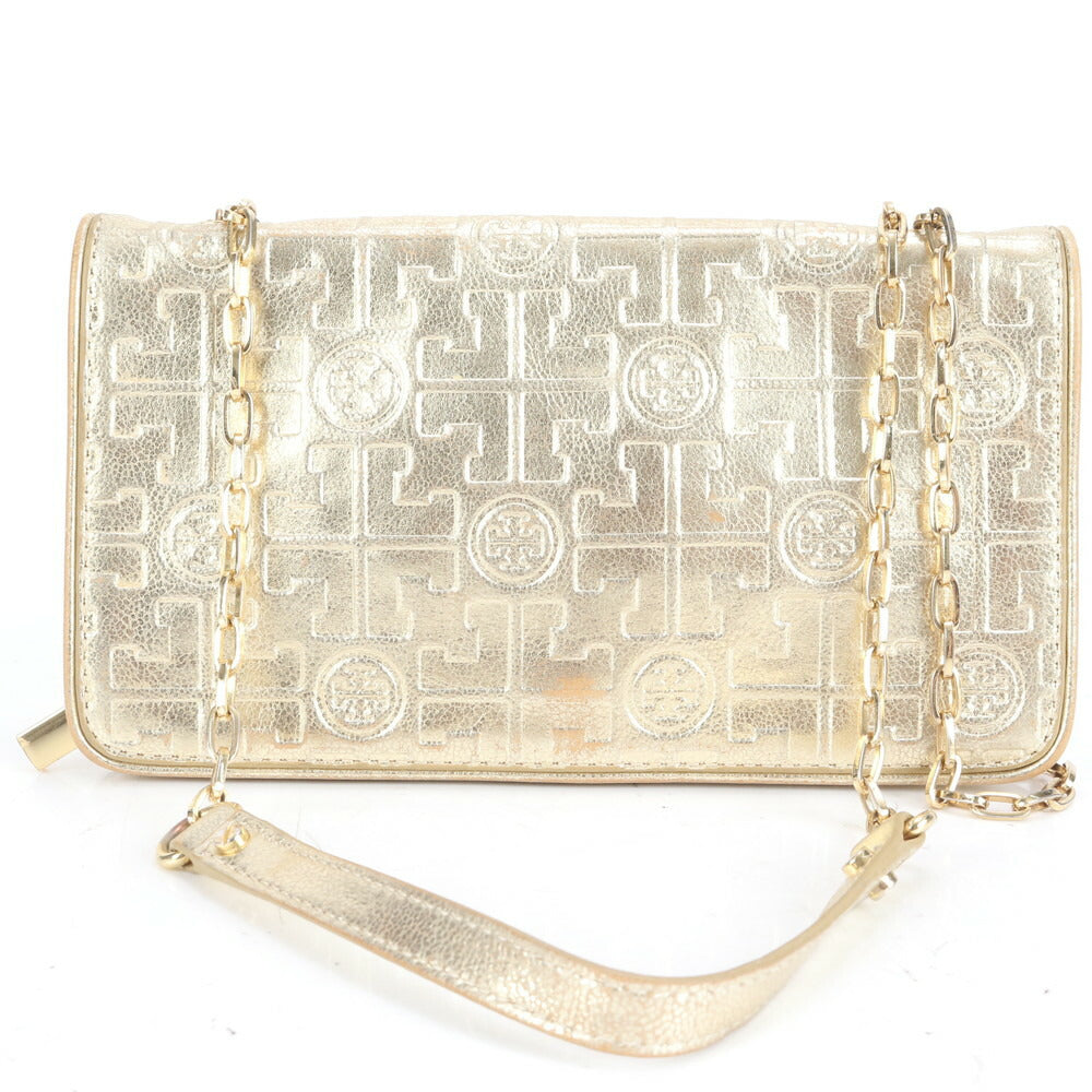 トリーバーチ ゴールド チェーン ショルダー ウォレット 長財布 レザー 斜め掛け クロスボディ ハンド トート レディース ECE CN1-9