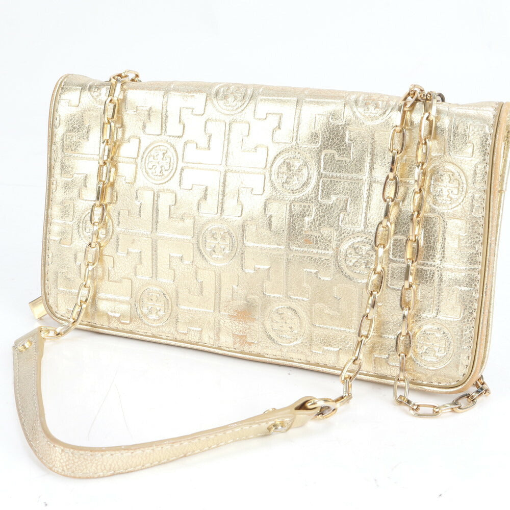 トリーバーチ ゴールド チェーン ショルダー ウォレット 長財布 レザー 斜め掛け クロスボディ ハンド トート レディース ECE CN1-9