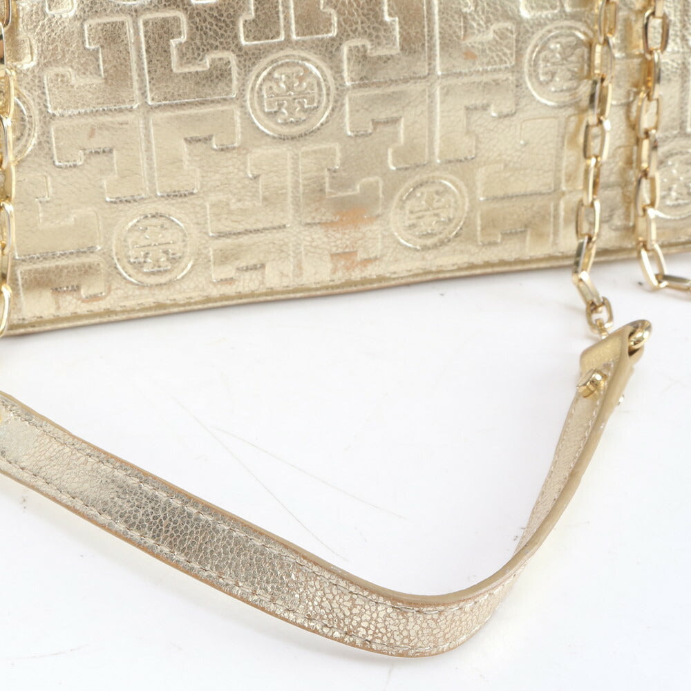 トリーバーチ ゴールド チェーン ショルダー ウォレット 長財布 レザー 斜め掛け クロスボディ ハンド トート レディース ECE CN1-9