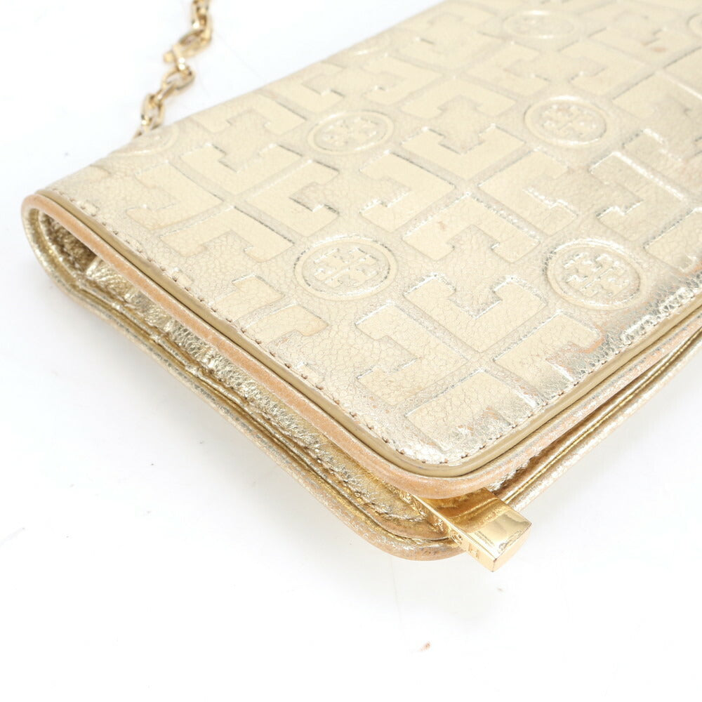 トリーバーチ ゴールド チェーン ショルダー ウォレット 長財布 レザー 斜め掛け クロスボディ ハンド トート レディース ECE CN1-9