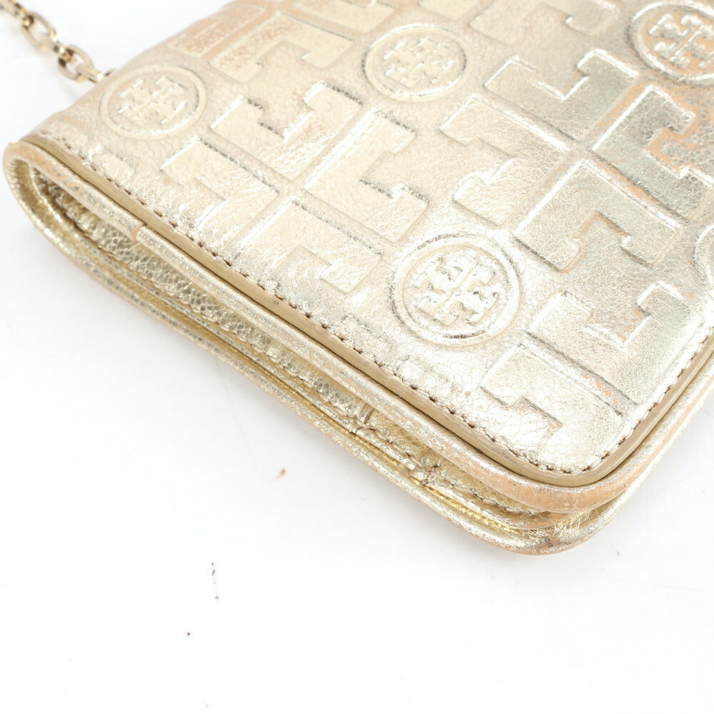 トリーバーチ ゴールド チェーン ショルダー ウォレット 長財布 レザー 斜め掛け クロスボディ ハンド トート レディース ECE CN1-9