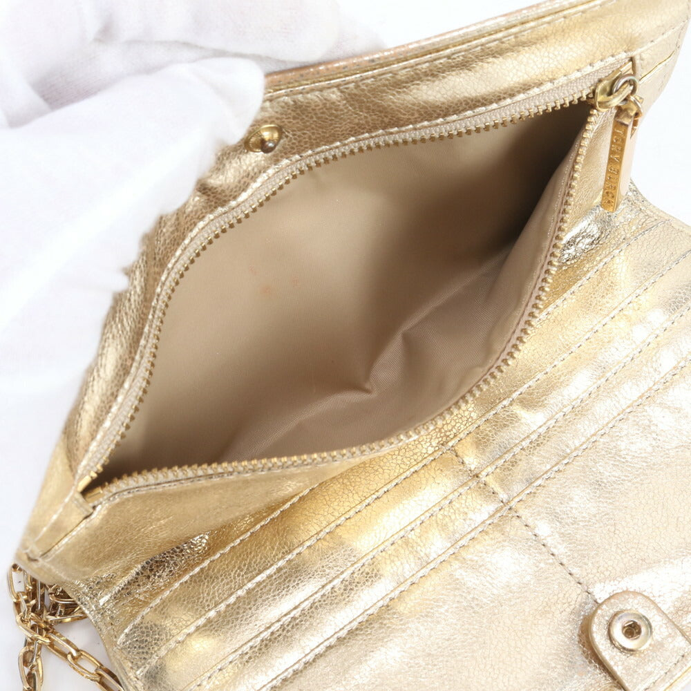 トリーバーチ ゴールド チェーン ショルダー ウォレット 長財布 レザー 斜め掛け クロスボディ ハンド トート レディース ECE CN1-9