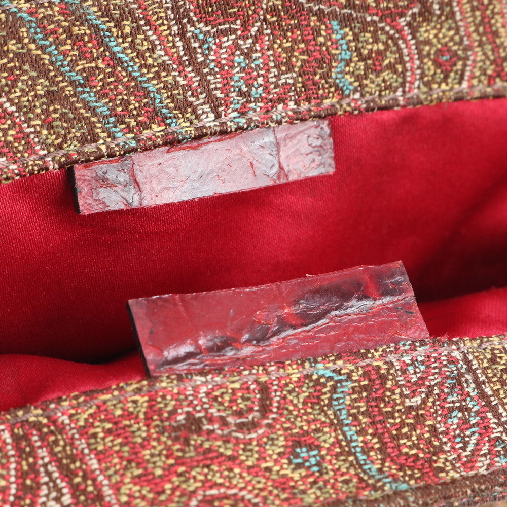 エトロ イタリア製 ペイズリー ラインストーン ビジュー 装飾 レザー ハンドバッグ トート トップハンドル レディース ECE CN10-1