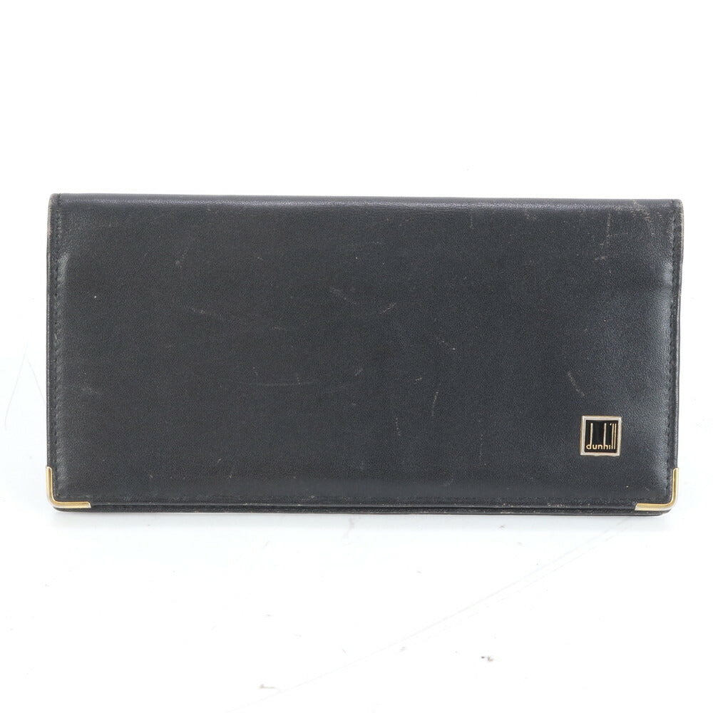 美品 ダンヒル コンフィデンシャル レザー 長財布 二つ折り ロング ウォレット ブラック 黒 ラウンドファスナー メンズ RRE CO18-2