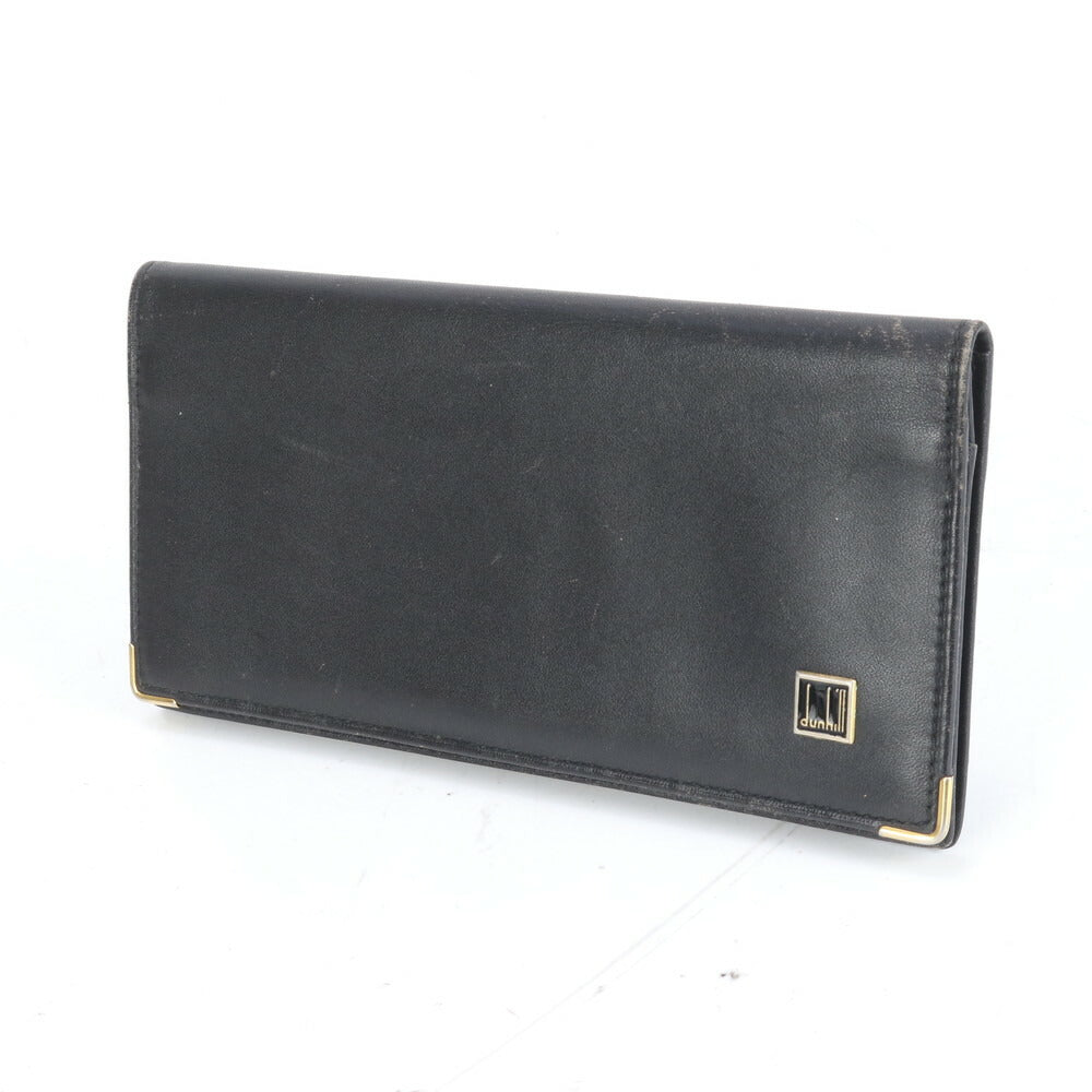美品 ダンヒル コンフィデンシャル レザー 長財布 二つ折り ロング ウォレット ブラック 黒 ラウンドファスナー メンズ RRE CO18-2
