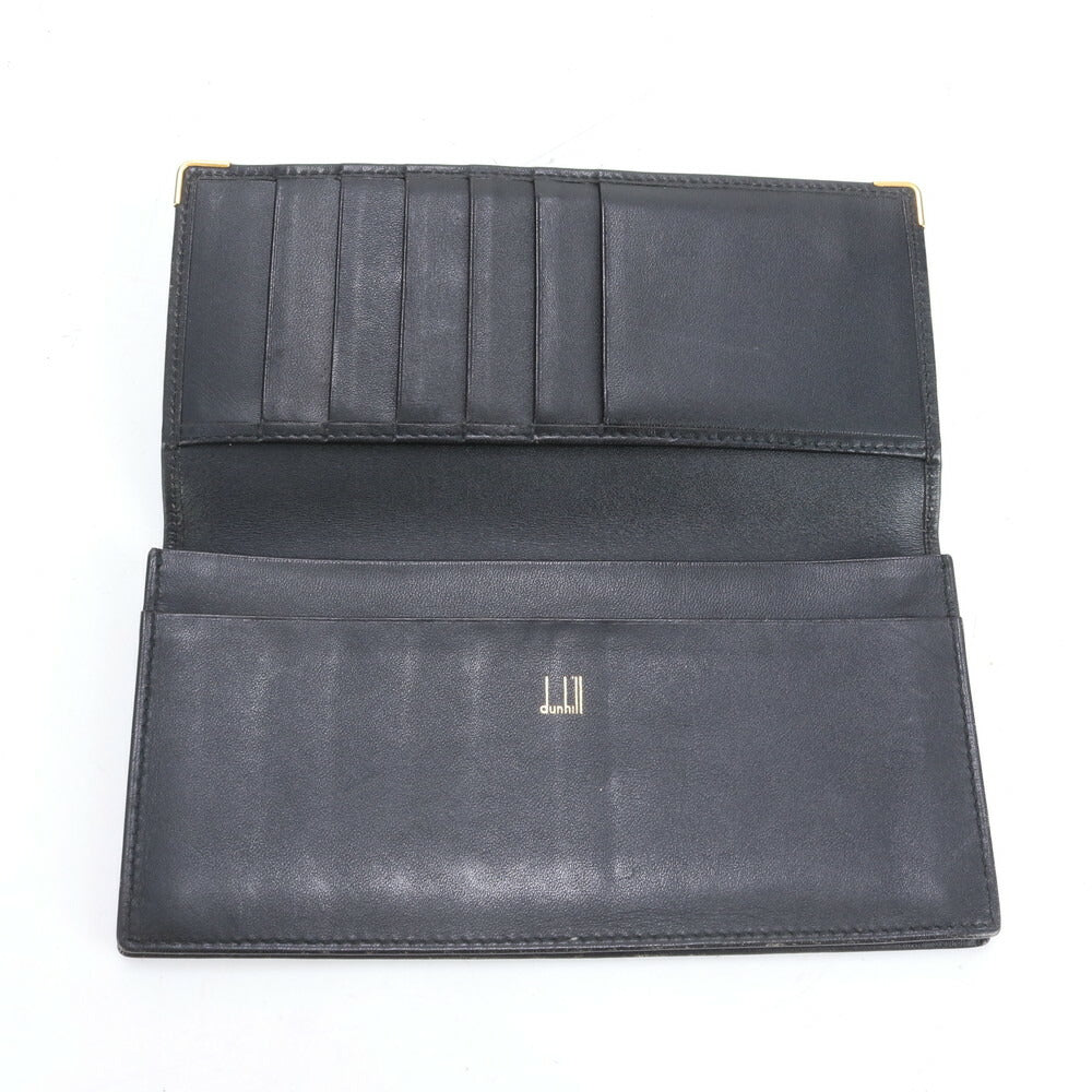 美品 ダンヒル コンフィデンシャル レザー 長財布 二つ折り ロング ウォレット ブラック 黒 ラウンドファスナー メンズ RRE CO18-2