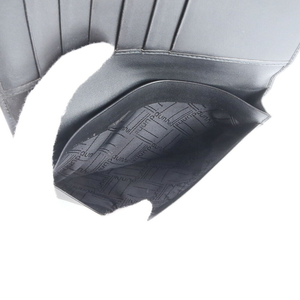 美品 ダンヒル コンフィデンシャル レザー 長財布 二つ折り ロング ウォレット ブラック 黒 ラウンドファスナー メンズ RRE CO18-2