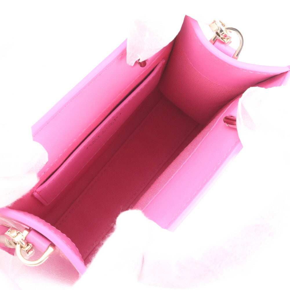 未使用 ブルガリ ロゴ インフィニートゥム ミニ トート レザー 2WAY ショルダーバッグ 斜め掛け ハンド ピンク レディース RUE CO2-3