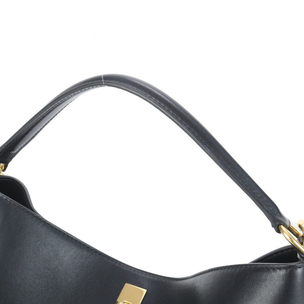 極美品 セリーヌ ティーン バケット 16 セーズ レザー 2WAY ショルダーバッグ 斜め掛け ハンド トート ブラック レディース RUE CO1-6