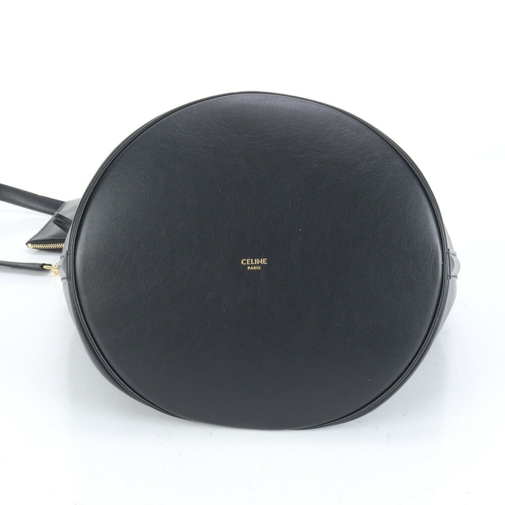 極美品 セリーヌ ティーン バケット 16 セーズ レザー 2WAY ショルダーバッグ 斜め掛け ハンド トート ブラック レディース RUE CO1-6