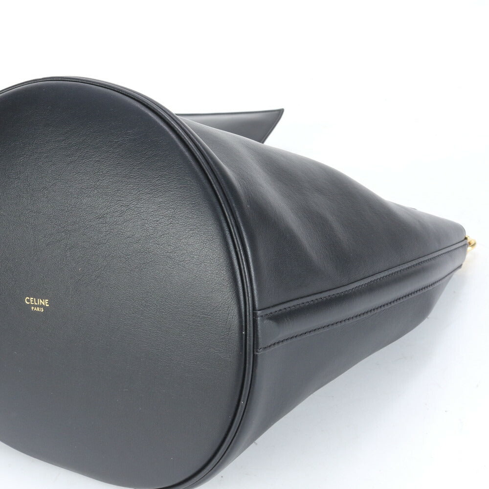 極美品 セリーヌ ティーン バケット 16 セーズ レザー 2WAY ショルダーバッグ 斜め掛け ハンド トート ブラック レディース RUE CO1-6