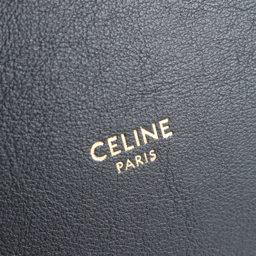 極美品 セリーヌ ティーン バケット 16 セーズ レザー 2WAY ショルダーバッグ 斜め掛け ハンド トート ブラック レディース RUE CO1-6