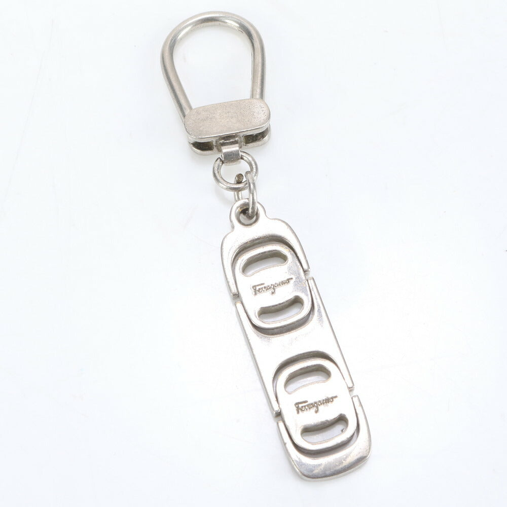 美品 サルヴァトーレフェラガモ ヴァラ キーホルダー バッグ チャーム キーリング シルバー メンズ レディース MMM CL87-12