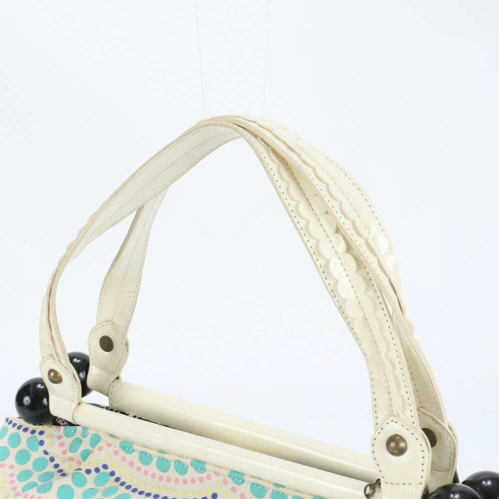 美品 アナスイ バタフライ 蝶 チャーム ドット 水玉 トート バッグ 肩掛け ショルダー ハンド A4 レディース RUE CO8-8