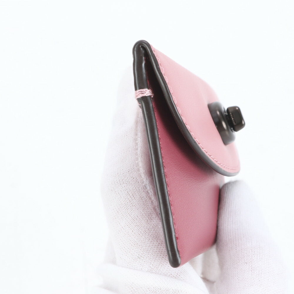 美品 コーチ ターンロック レザー カードケース パスケース 二つ折り 財布 コンパクト ウォレット ピンク レディース RUE CO9-9