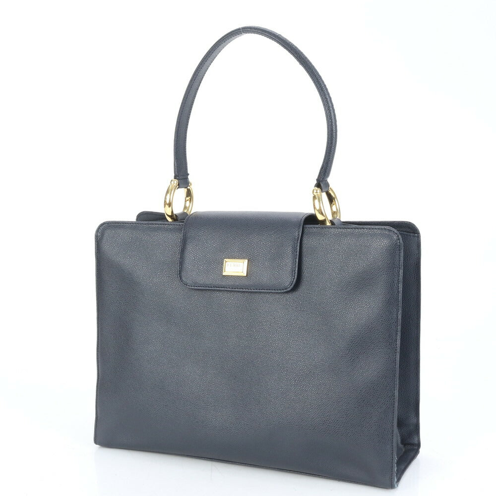 美品 ジャンフランコ・フェレ イタリア製 レザー ショルダーバッグ 肩掛け トート ハンド ネイビー 紺 レディース RUE CO16-3