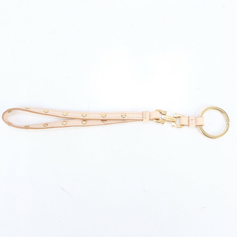 極美品 サルヴァトーレフェラガモ ガンチーニ レザー バッグ チャーム ストラップ ゴールド アクセサリー レディース ERE CP25-9