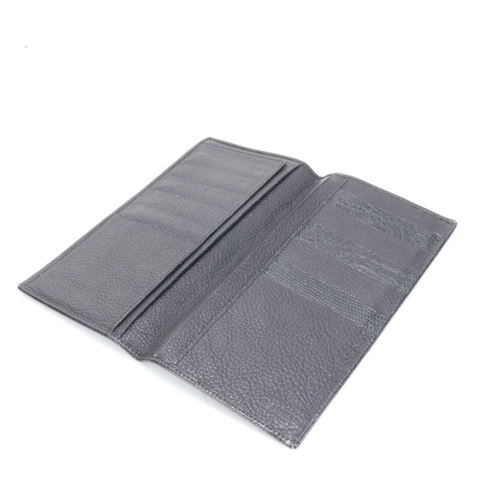 美品 バリー リザード エンボス レザー 長財布 二つ折り ロング ウォレット ラウンドファスナー 札入れ ブラック メンズ RUE CP5-2