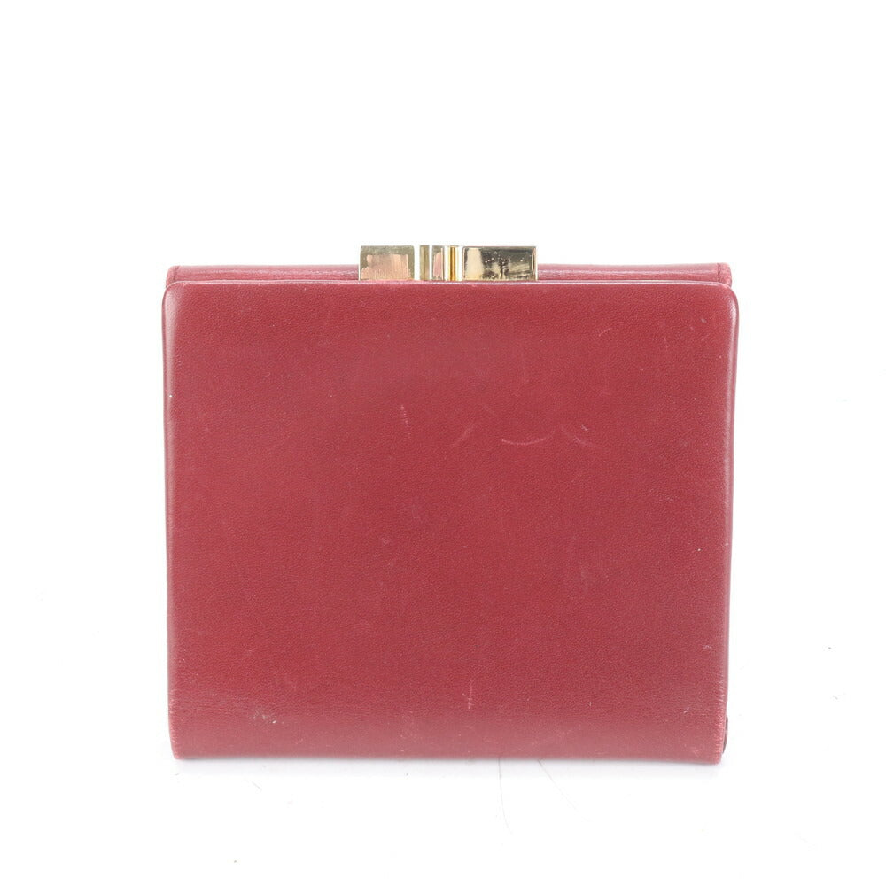 ジバンシー がま口 ワインレッド レザー 二つ折り 財布 コンパクト ウォレット 本革 ブランド レディース EUM CP21-1