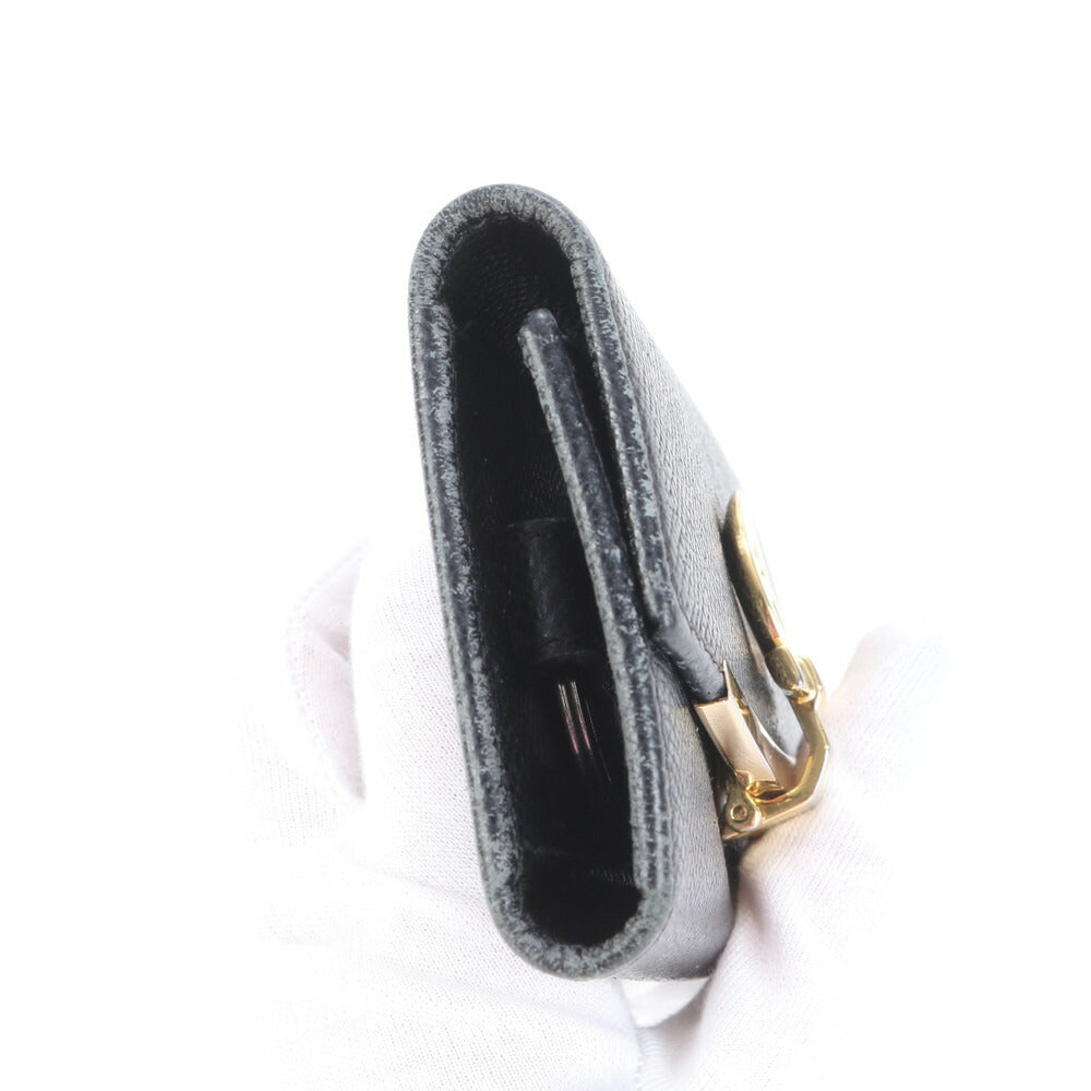 サルヴァトーレフェラガモ ガンチーニ レザー キーケース 6連 キーリング 本革 ブラック 黒 メンズ レディース EUM CP20-5