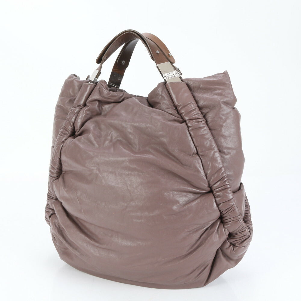 マルニ レザー ナイロン トート バッグ 肩掛け ショルダー ハンド A4 シルバー 金具 レディース ERE CP12-5