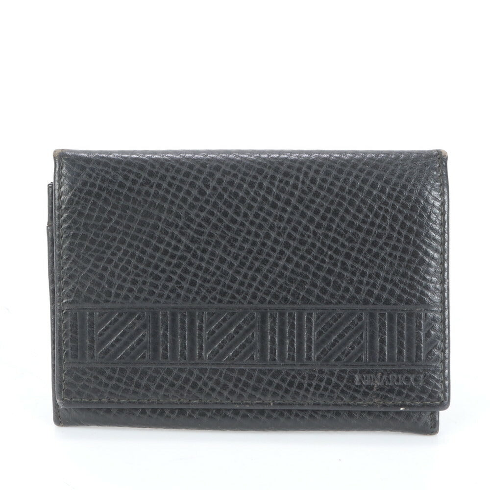 美品 ニナリッチ レザー コインケース 小銭入れ コンパクト ウォレット カードケース ブラック 黒 メンズ MMM CL86-10